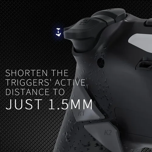 Vista 5 de HEXGAMING NEW EDGE 4 Back Buttons & Interchangeable Thumbsticks & Hair Triggers Compatible with ps4 Modded Controller with Paddles - Mysterious Black