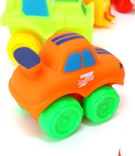 Vista 6 de Big Mo's Toys Baby Cars - Juego de autos de juguete de goma suave, vehículos pequeños para bebés y niños pequeños, 12 piezas