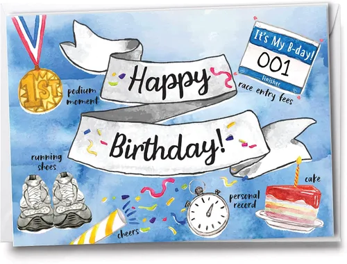 Vista 7 de Happy Birthday Runner Tarjeta para un corredor Feliz carrera