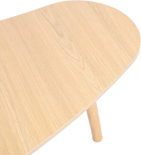 Vista 9 de Mesa de centro pequeña, mesa de té moderna de mediados de siglo para sala de estar, mesa de centro de exhibición minimalista, mesa de madera ovalada