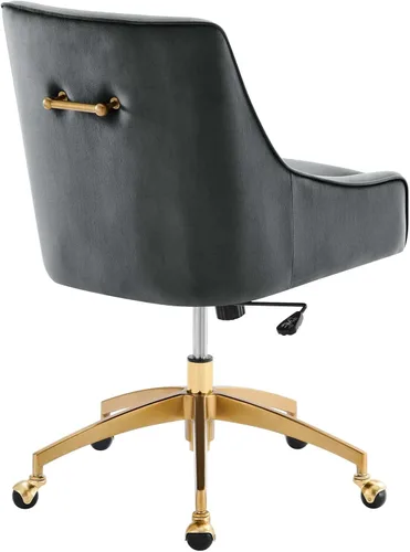 Vista 5 de Modway Discern Performance - Silla de oficina giratoria de terciopelo en color gris