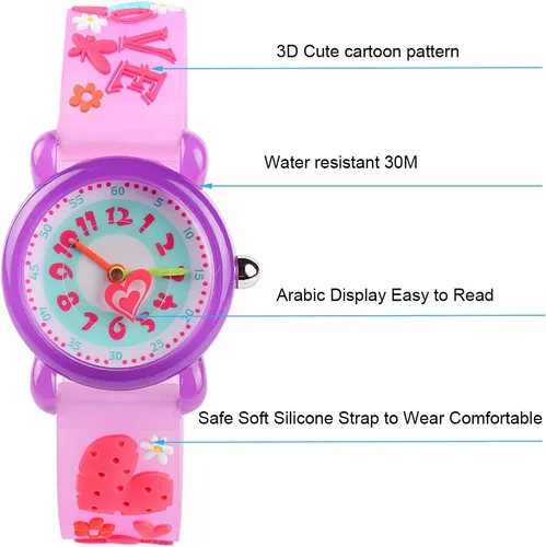 Vista 3 de Venhoo Kids Watches Analog 3D Cartoon Waterproof Sport Children Toddler Wrist Watches Gifts for 3 4 5 6 7 8 9 10 11 12 Ages Girls Little Boys Child