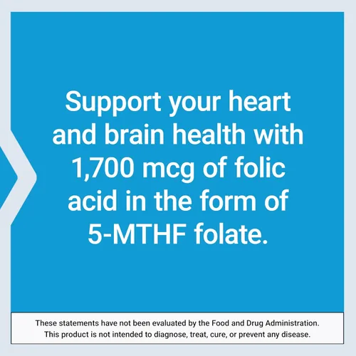 Vista 6 de Life Extension Folato optimizado - L-metilfolato - Apoyo al corazón y al cerebro, niveles saludables de homocisteína - Sin OMG, sin gluten