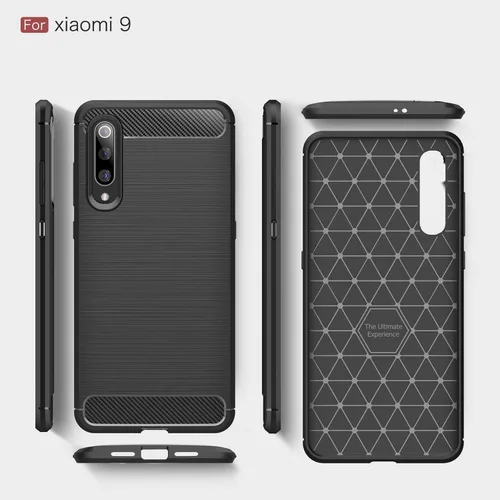 Vista 8 de Funda para Xiaomi Mi 9 - Funda delgada de absorción de impactos de fibra de carbono (negro)