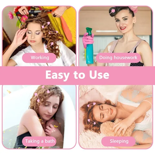 Vista 7 de Oruola 14 rodillos de espuma para el cabello, rodillos de pelo de 2.67 pulgadas para dormir, rizadores sin calor para cabello fino y fino, rodillos