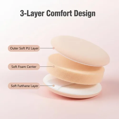 Vista 3 de 1 juego de 7 piezas de cojín de aire multifuncional, esponja de huevo para maquillaje en seco y húmedo, reutilizable, base de crema BB crema
