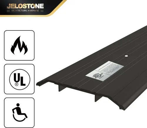Vista 3 de Umbral de puerta comercial de aluminio para uso pesado de 5'' de ancho x 1/2'' de alto x 36'' de largo (anodizado en bronce oscuro) - ADA Accesible
