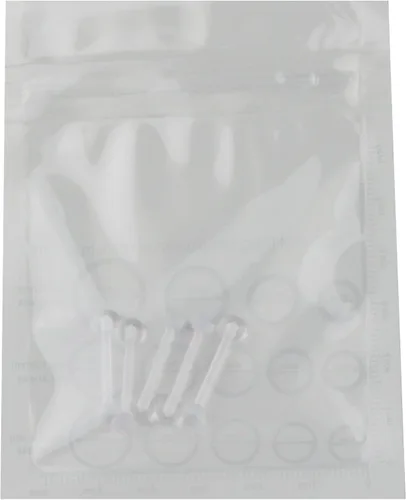 Vista 7 de NewkeepsR 8G10G12G14G Bioplast Clear Flat Tongue Nipple Ring Flexible Retainers Spacers Labret Bar