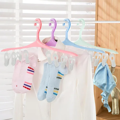 Vista 7 de Paquete de 30 clips de colgador, clips multiusos para perchas, pinzas blancas para colgar ropa de plástico, clips para colgar pantalones