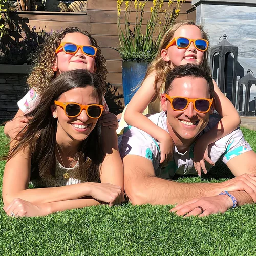 Vista 5 de Fsmiling Paquete de 8 gafas de neón para niños, sin lente, gafas de disfraz coloridas para niños y niñas, regalos de fiesta de cumpleaños