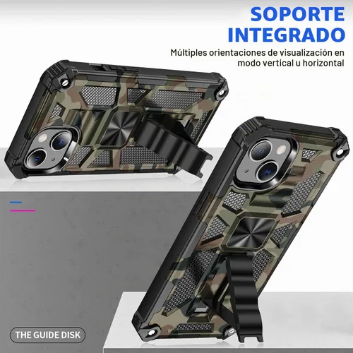 Vista 2 de CCSmall Funda de camuflaje resistente para Apple iPhone 14 para hombre Verde militar