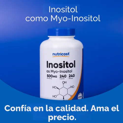 Vista 5 de Nutricost Cápsulas de inositol de 500 mg, 240 cápsulas – Cápsulas vegetales, sin OMG, sin gluten (mio-inositol)