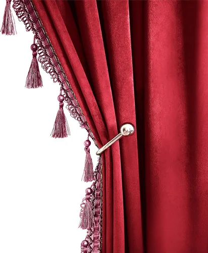Vista 9 de Fazhesici Cortinas opacas de terciopelo negro de 63 pulgadas de largo para ventanas, cortinas con bolsillo para barra con borlas, cortinas térmicas