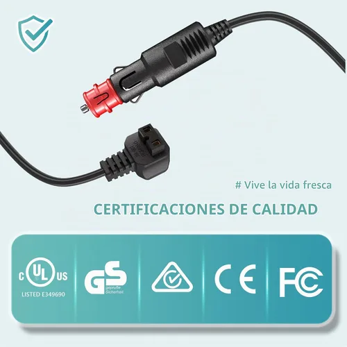 Vista 5 de EUHOMY Cable de alimentación CC de 12 V, cable de alimentación de 12 V, cable de alimentación CC de 12 V para refrigerador de automóvil, congelador
