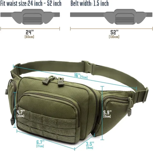 Vista 6 de LIVANS Cangurera de transporte oculto, bolsa táctica para pistola de transporte para hombre, funda de ocultación para armas de 1911 y G 17, 19, 20
