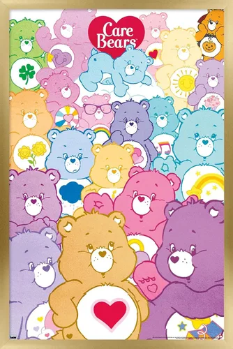 Vista 9 de Trends International Care Bears - Póster de pared de grupo, 14.72 x 22.37 pulgadas, versión enmarcada de madera de granero