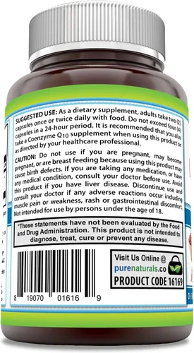 Vista 3 de Pure Naturals Arroz de levadura roja, 1200 mg por porción, suplemento de 240 cápsulas Sin OMG Sin gluten Fabricado en Estados Unidos