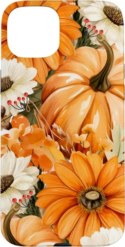 Vista 9 de Funda con temática de otoño para iPhone 16, diseño de calabaza, niña, mujer, diseño vintage de otoño
