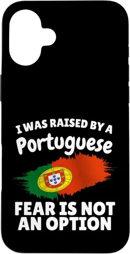 Vista 23 de I was Raised by a Portuguese Portugal Flag Gift Son Daughter Case for iPhone 16