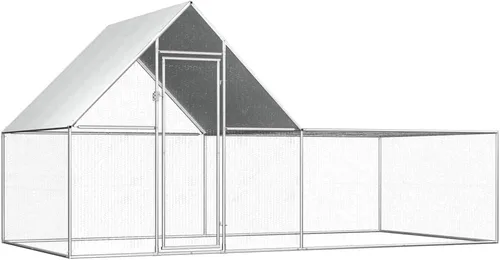 Vista 22 de Jaula de metal para gallineros al aire libre, jaula de pollo para aves de corral, corralito de corral, corralito de ejercicio, perrera con cubierta