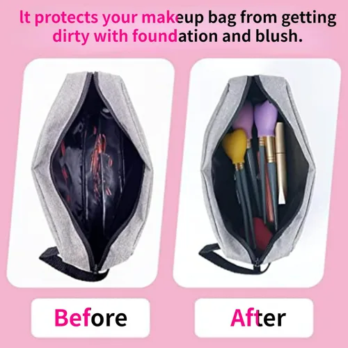 Vista 6 de Paquete de 15 brochas de maquillaje reutilizables, fundas de silicona, protector de cepillo cosmético, juego de brochas para sombra de ojos