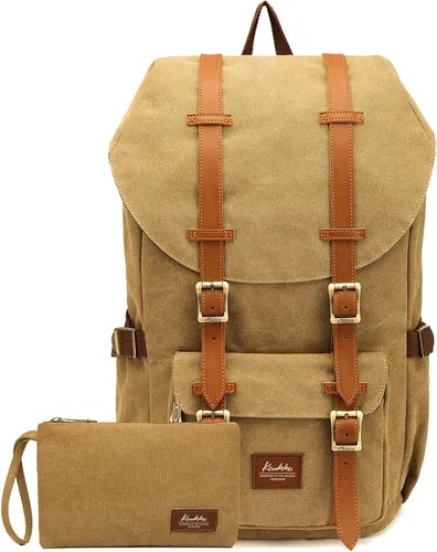 Vista 22 de KAUKKO Mochila de viaje para laptop, mochila al aire libre, mochila causal para 15.6 pulgadas (nailon negro)