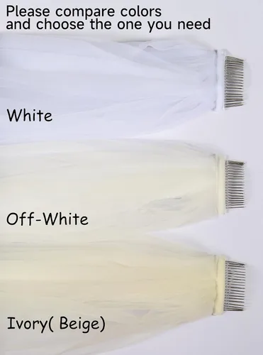 Vista 3 de AMBRE ADELE Long Tulle Wedding Veil for Brides