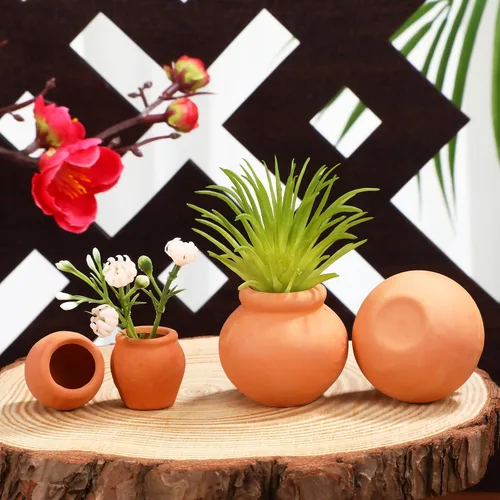 Vista 5 de Toddmomy Juego de 6 macetas de terracota para suculentas, pequeñas macetas de arcilla para plantas de jardinería en interiores y exteriores, plantas