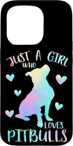 Vista 14 de Just a Girl Who Loves Pitbulls Watercolor Cute Pitbull Mama Case for iPhone 17