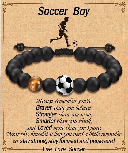 Vista 33 de EFVISD Pulsera de fútbol, baloncesto, béisbol, hockey para regalos para niños jugadores amantes de equipos, hijo, nieto, hermano, sobrino, amigo