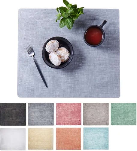 Vista 24 de Modern-Twist Mantel individual rectangular de silicona de 14 x 16 pulgadas, 100% silicona de grado alimenticio, estampado Asawa en niveles, paquete