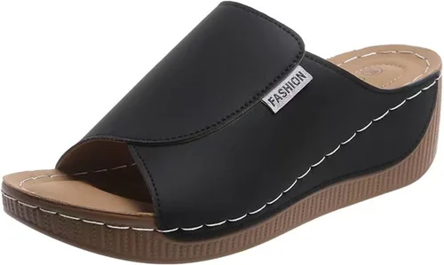 Vista 6 de Sandalias ortopédicas para mujer, con plataforma elegante, cómodas, ortopédicas, informales, para verano, con soporte de arco