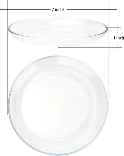 Vista 4 de FOYO Platos de postre, juegos clásicos de vajilla de vidrio templado, 7 pulgadas, juego de 3