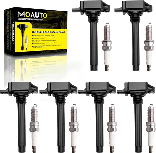 Vista 13 de Juego de 6 bobinas de encendido pack UF487 90919-02255 y 6 piezas bujías de iridio compatibles con Lexus Toyota Lotus ES350 RX350 RX450h Avalon