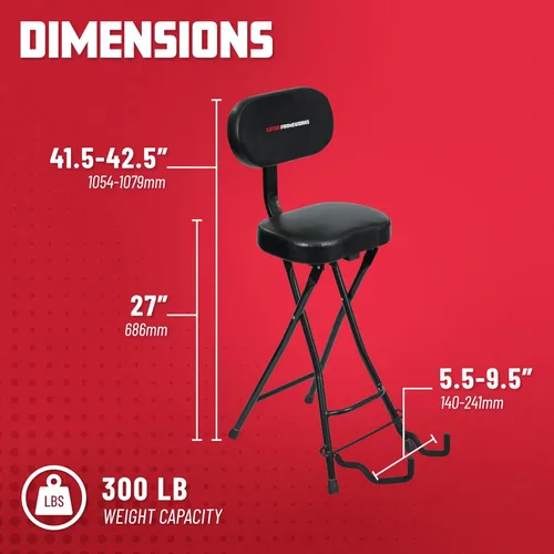 Vista 2 de Gator Frameworks - combinación de asiento para tocar y apoyar la guitarra (GFW-GTR-SEAT)