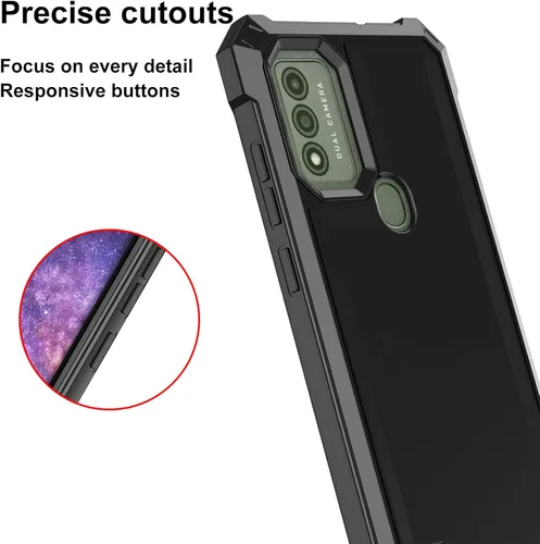 Vista 5 de Ailiber - Funda para Wiko Voix, doble capa, protector de pantalla, color negro Air-Guard Corners, Shockproof Flexible TPU Bumper, Slim Hard Back
