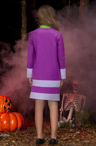 Vista 6 de BesserBay Disfraz naranja de Halloween para niñas, disfraz de manga larga para cosplay, 4-14 años