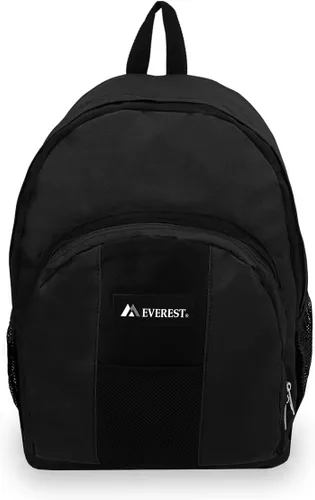 Vista 2 de Everest Equipaje Mochila con frontal y bolsillos laterales, Negro), BP2072-BK