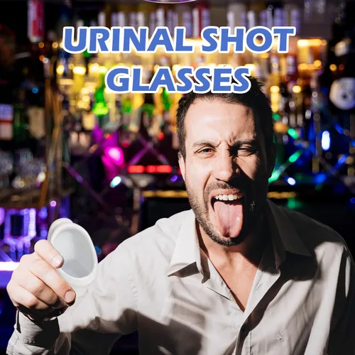 Vista 6 de Extguds Vasos de Chupito Divertidos con Forma de Orinal: Regalos Novedosos y Divertidos de Elefante Blanco para Intercambio de Fiesta Yankee