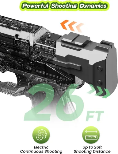 Vista 3 de Pistola de agua eléctrica automática con flotadores de piscina, divertidos flotadores inflables de piscina para fiesta en la piscina, con potentes