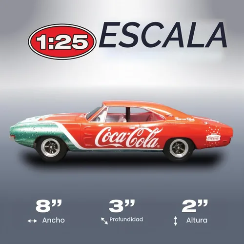 Vista 4 de MPC 1969 Dodge Charger RT (Coca Cola) Snap (2T) Kit de modelo a escala 1:25