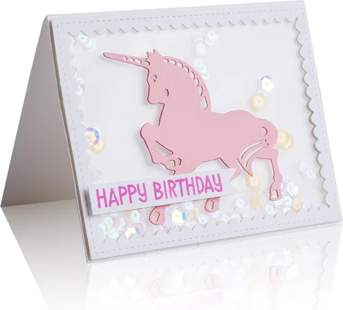 Vista 2 de Unicorn Troquel de corte de metal para hacer tarjetas, álbumes de recortes, manualidades de papel, troqueles en forma de animal por Matty's Crafting