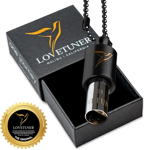 Vista 3 de LOVETUNER Collar de respiración de 528Hz para alivio del estrés, atención plena y meditación Silbato de sanación sonora para ansiedad, enfoque