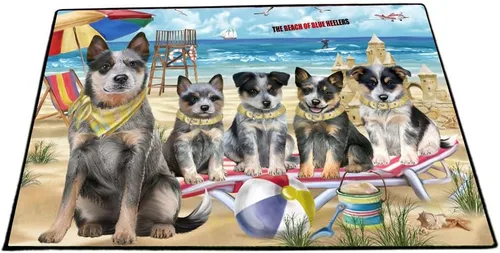 Vista 10 de Doggie of the Day Blue Heeler Dogs Floor Mat - 4th of July Independence Day - Best Dog Doormat - Protector Decor - Unique Portrait Art - Premium