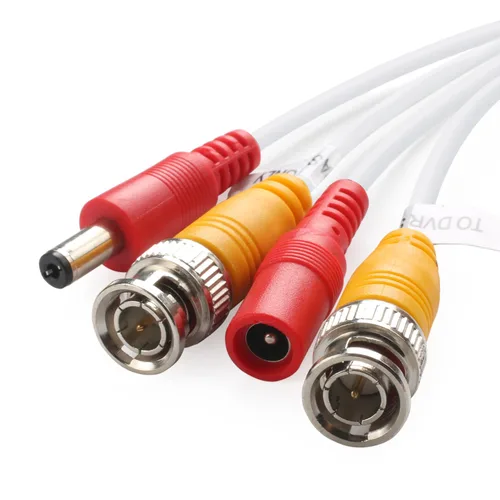 Vista 7 de Postta BNC Cable de alimentación de video de 25 pies prefabricado todo en uno para cámara de seguridad de video, cable con dos conectores