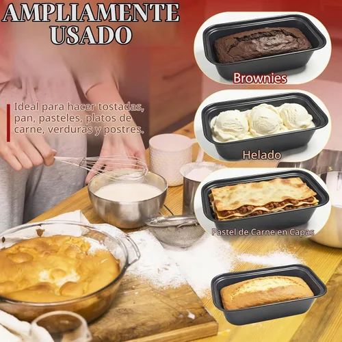 Vista 6 de Zddaoole Juego de 4 mini moldes para pan, 6 x 3.4 x 2 pulgadas, moldes pequeños para pan de plátano, moldes de acero inoxidable para pasteles