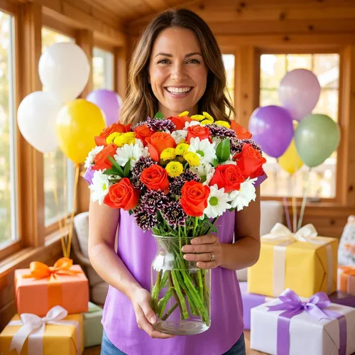 Vista 5 de Ramo de flores "Life is Good" de Benchmark Bouquets, de color naranja