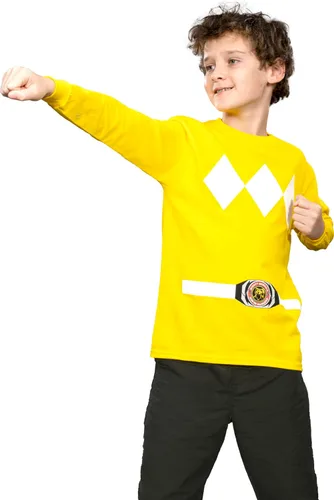 Vista 7 de Mad Engine Mighty Morphin Power Rangers - Camiseta de manga larga para disfraz de Halloween para niños y jóvenes Azul