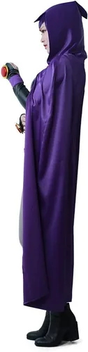 Vista 3 de miccostumes Disfraz de mujer mágica para cosplay, conjunto completo con capa morada con capucha