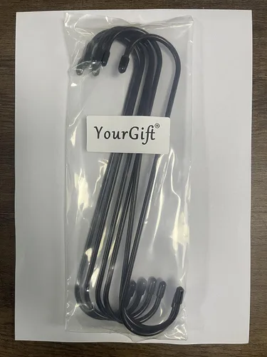 Vista 7 de YourGift Paquete de 6 ganchos en S extralargos y resistentes de 10 pulgadas para plantas colgantes, armario, flores, canastas, jardín, patio, Negro
